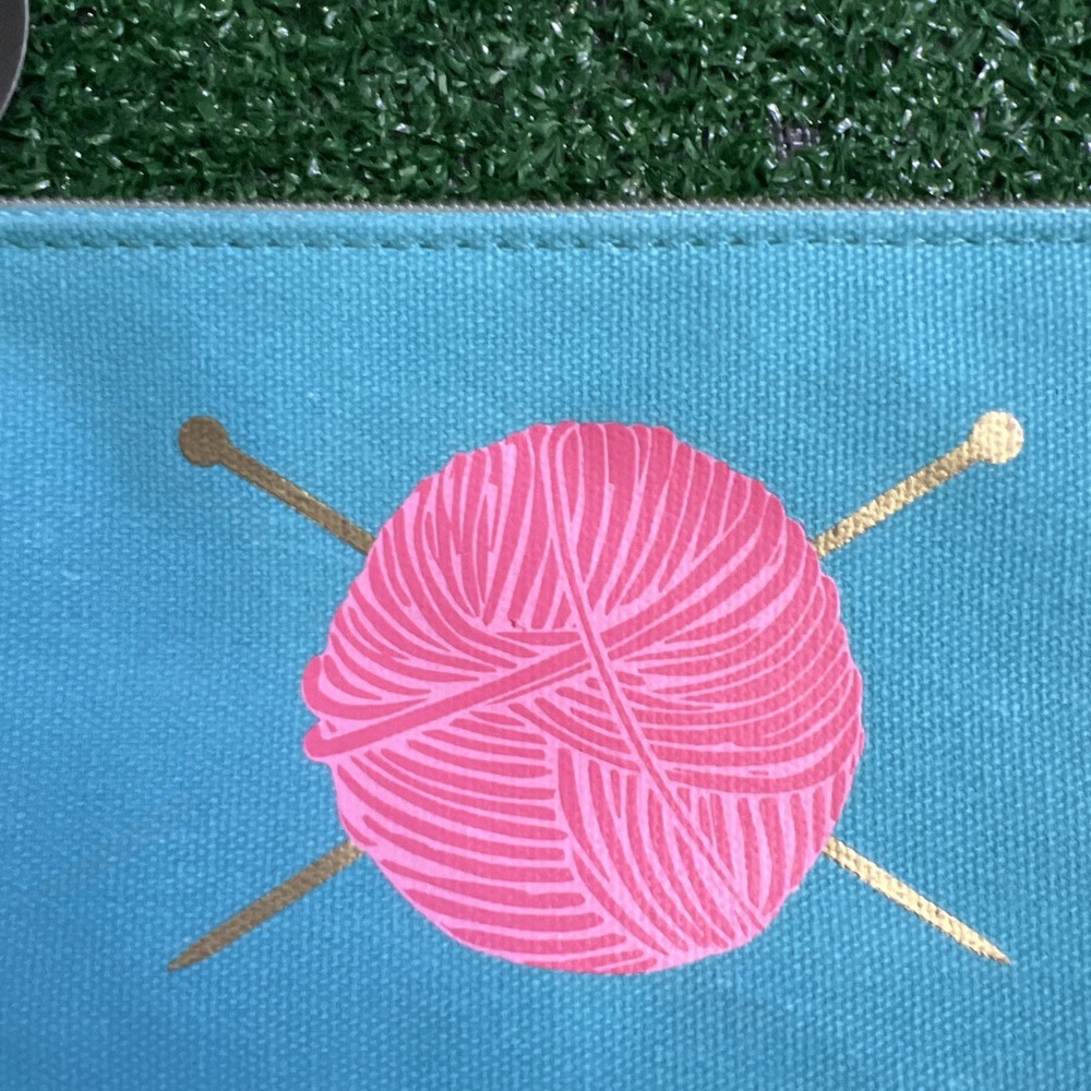 PROCRASTIKNITING‎ Knitting Needles Zippered Pouch For 10" Needles Teal NWT - Picture 6 of 8